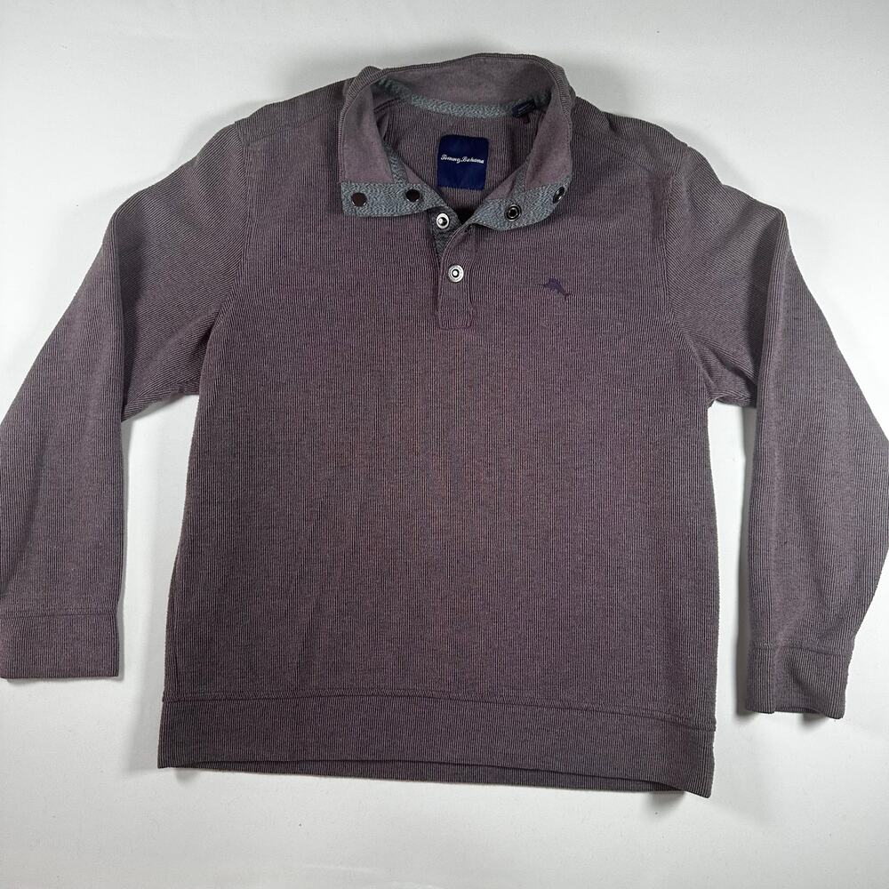 Tommy Bahama Henley Snap Ribbed Pullover MEDIUM